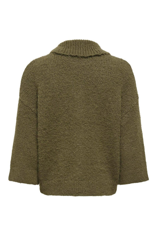 Only - Onlmaggie 3/4 Wide Zip Cardi Cc Knt - 5061086 Beech Melange/Silver Zipper