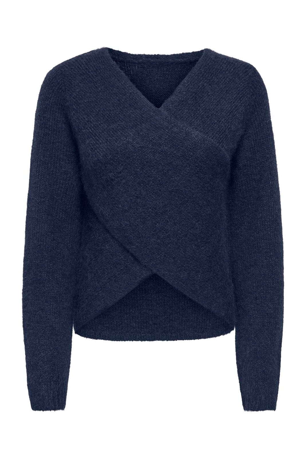 Only - Onlmaggie Ls Cross V-Neck Cc Knt - 5099642 Night Sky Melange