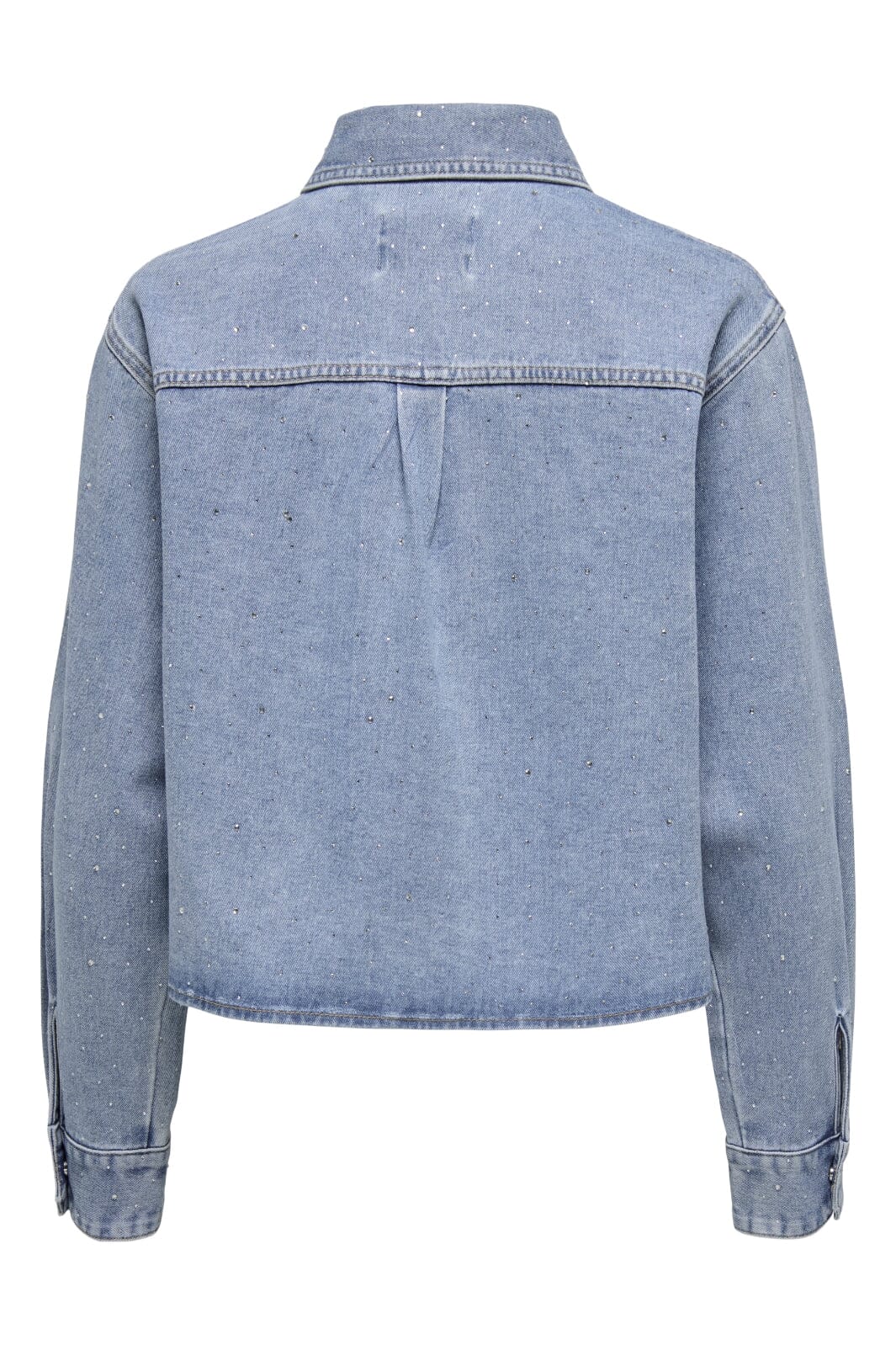 Only - Onlmaggiemay L/S Rhinest Shirt - 4849399 Light Blue Denim