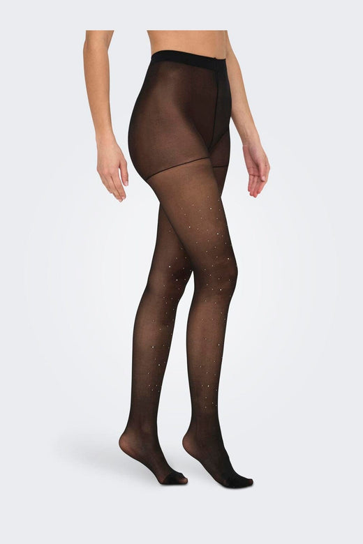 Only - Onlmailka Rhinestone Tights Acc - 4957923 Black Silver