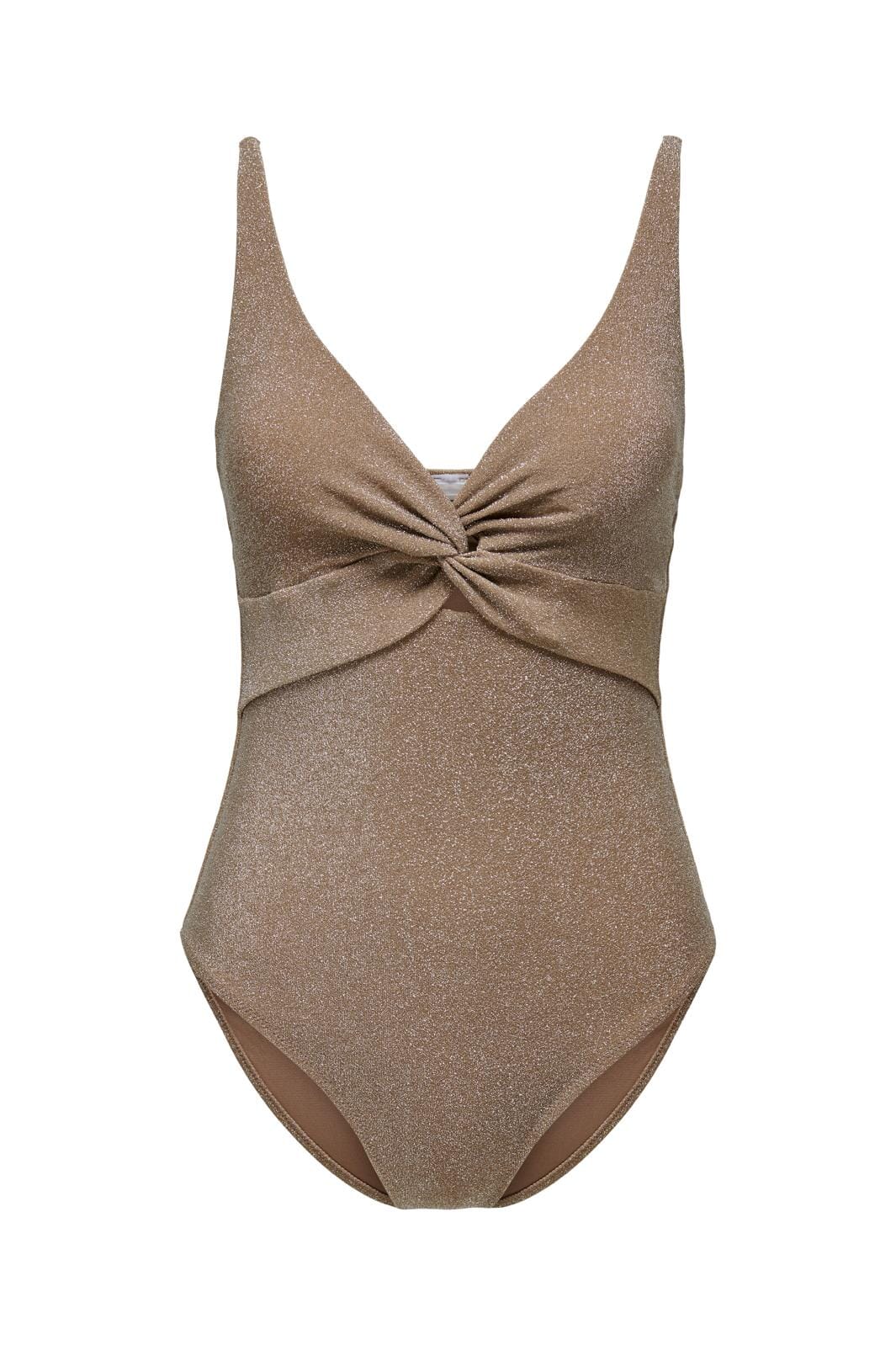 Only - Onlmalibu Lurex Twist-Detail Swimsuit - 4418044 Cedar Wood