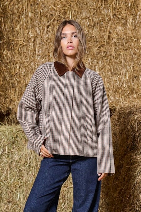 Only - Onlmanilla Check Jacket - 4971492 Moonlight Small Checks/ Brown & Black Jakker 