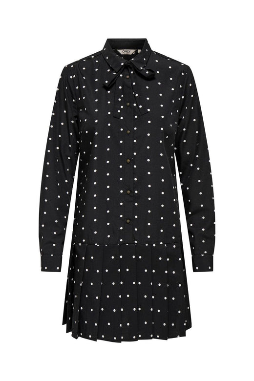 Only - Onlmargon L/S Shirt Tie Dress - 4979728 Black Dots