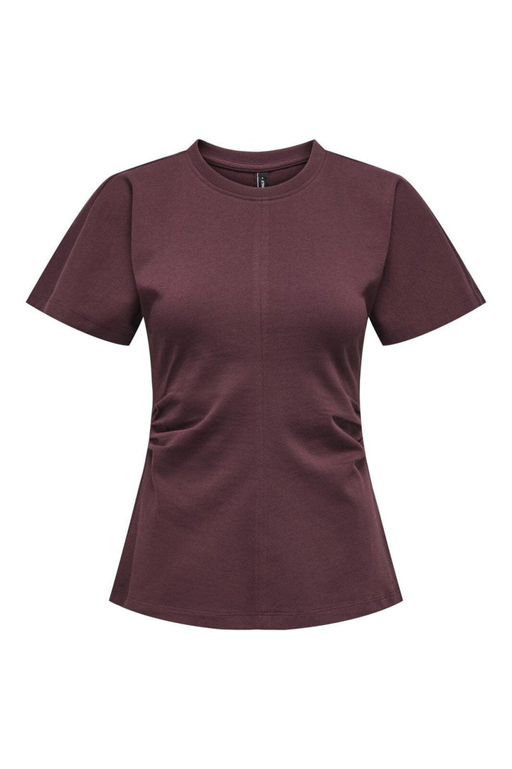 Only - Onlmarie Life S/S Ruching Top - 4919662 Decadent Chocolate
