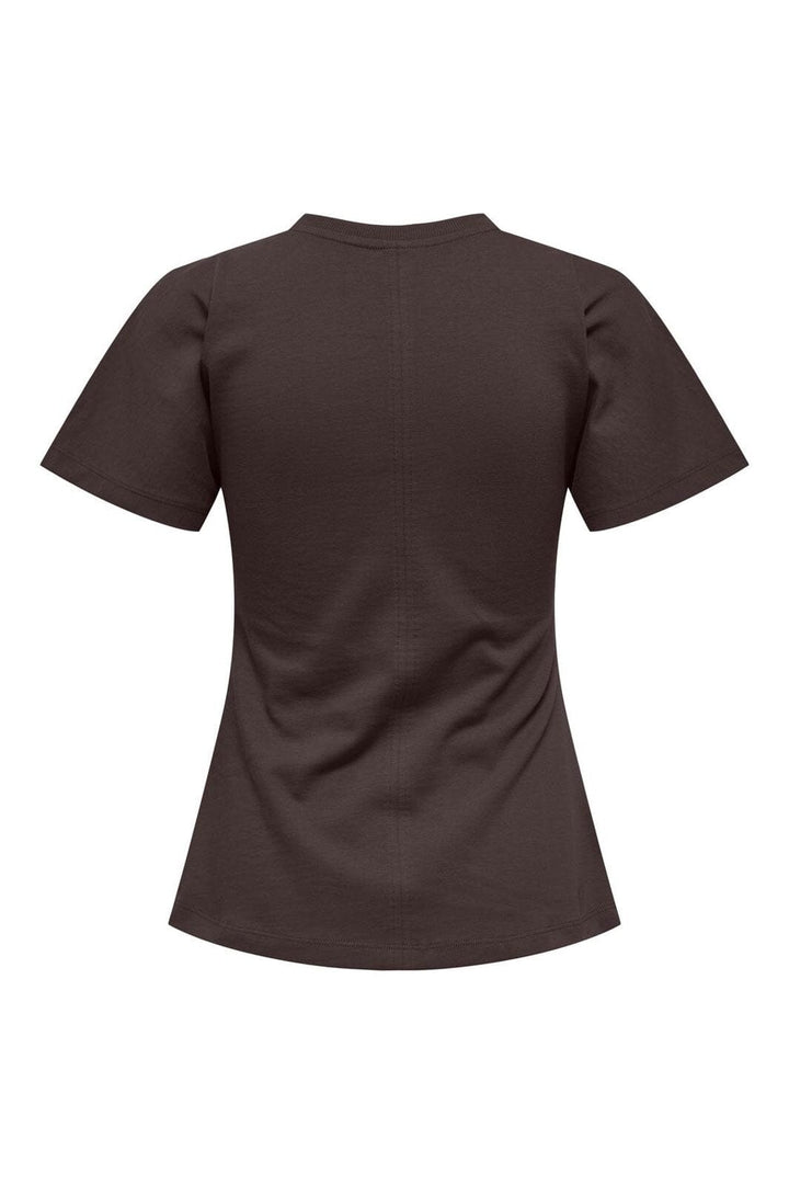 Only - Onlmarie Life S/S Ruching Top - 4958525 Seal Brown