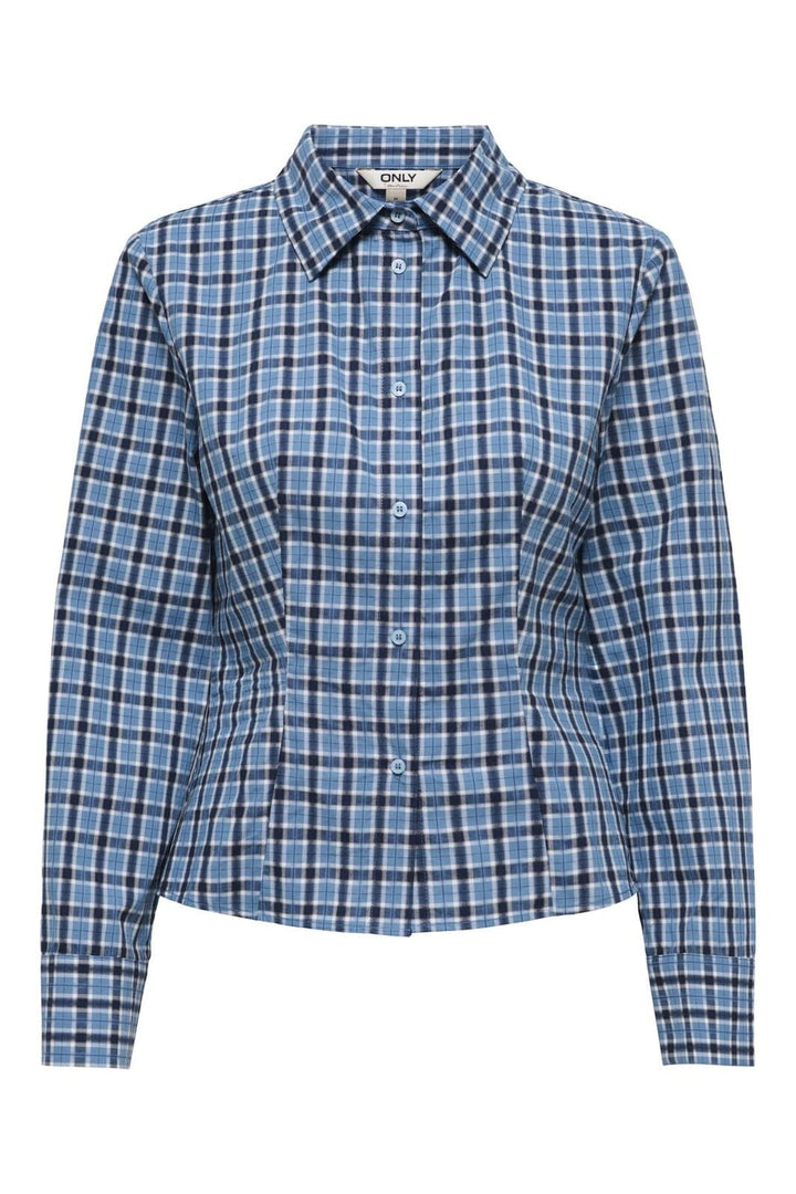 Only - Onlmarlo Ls Fitted Check Shirt - 4941262 Little Boy Blue W. Medieval Blue