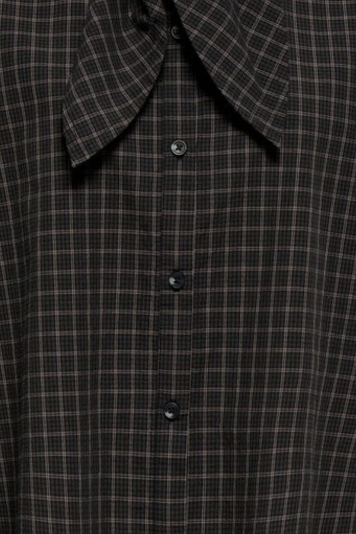 Only - Onlmaya Check Bow Shirt - 5195883 Black Grey Skjorter 