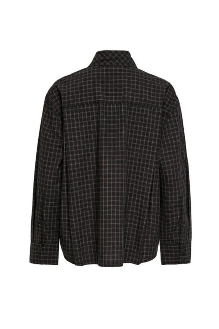 Only - Onlmaya Check Bow Shirt - 5195883 Black Grey Skjorter 