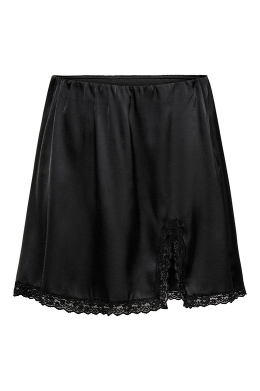 Only - Onlmenus Lace Satin Short Skirt - 5131875 Black Black Lace