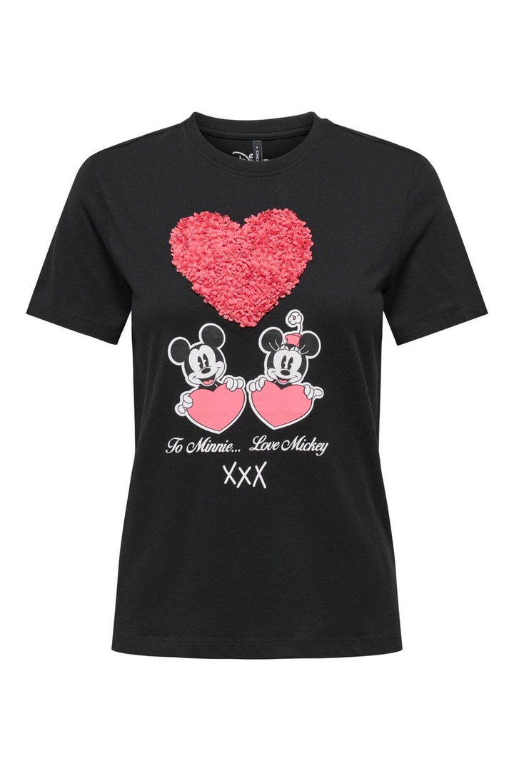 Only - Onlmickey Reg S/S Valentine Lux - 4965028 Black Mickey And Minnie Love