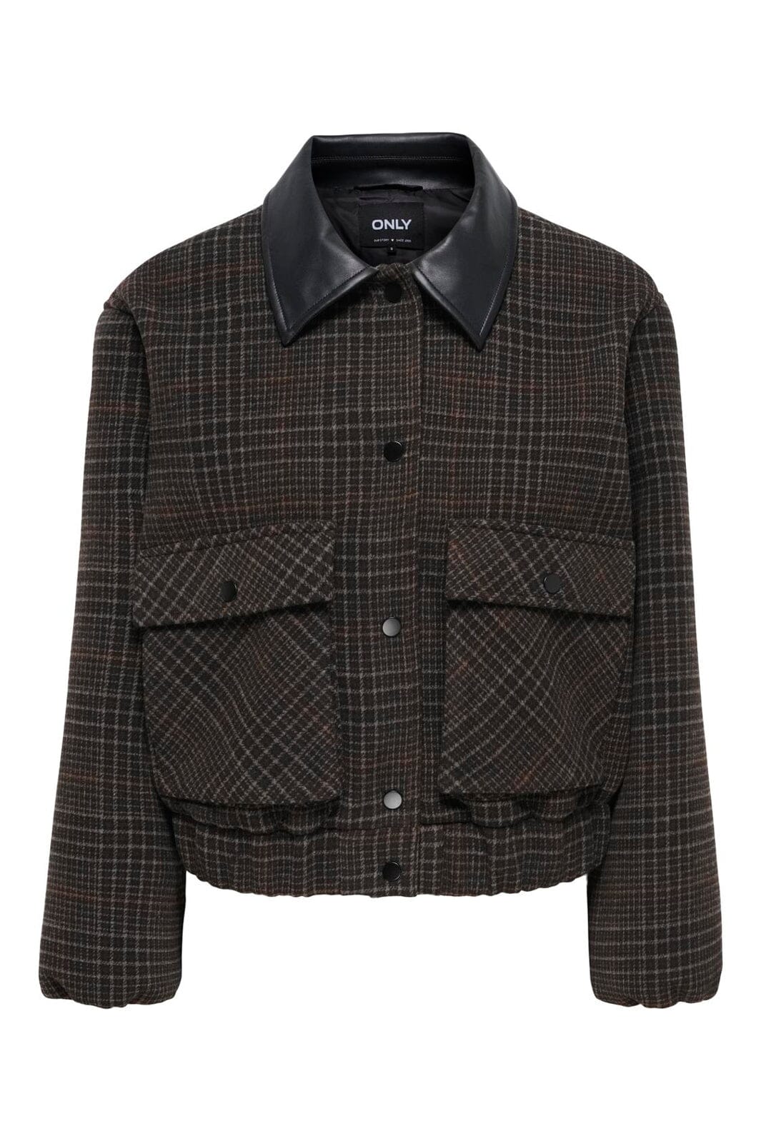 Only - Onlmika Check Bomber Jacket - 5106820 Black Coffee Check