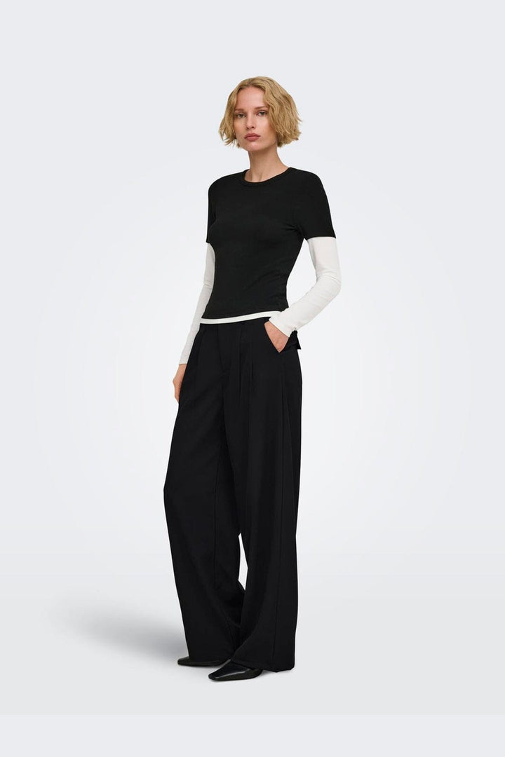 Only - Onlmiles Pleat Wide Pant Tlr - 5177006 Black