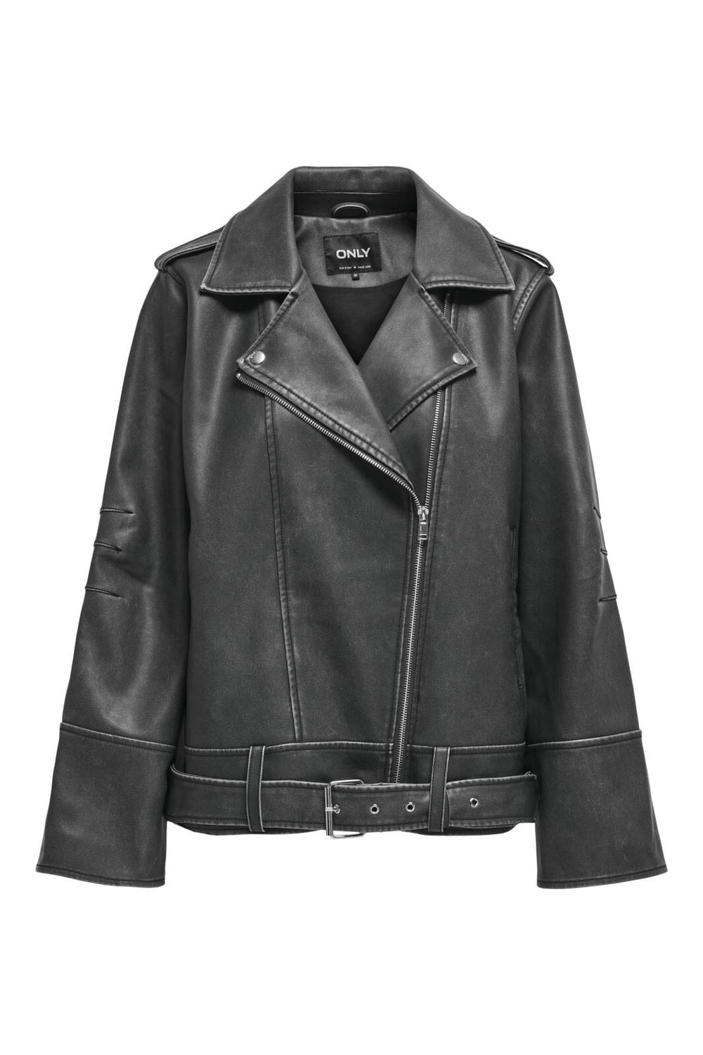 Only - Onlmina Faux Leather Ovz.Jacket - 4444971 Black Washed