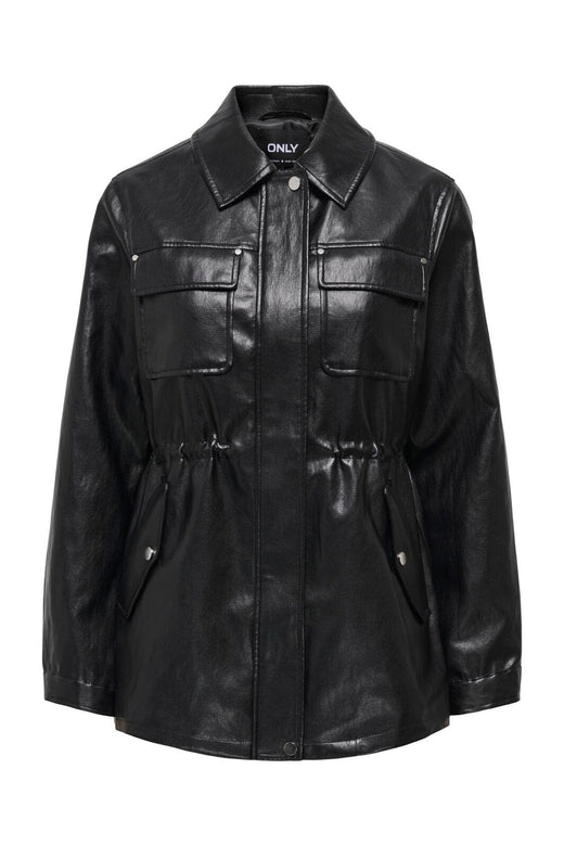 Only - Onlmini Faux Leath String Jacket Cc - 5019104 Black