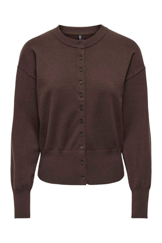 Only - Onlmio Ls O-Neck Button Cardiga Knt - 5052264 Seal Brown Dtm Buttons