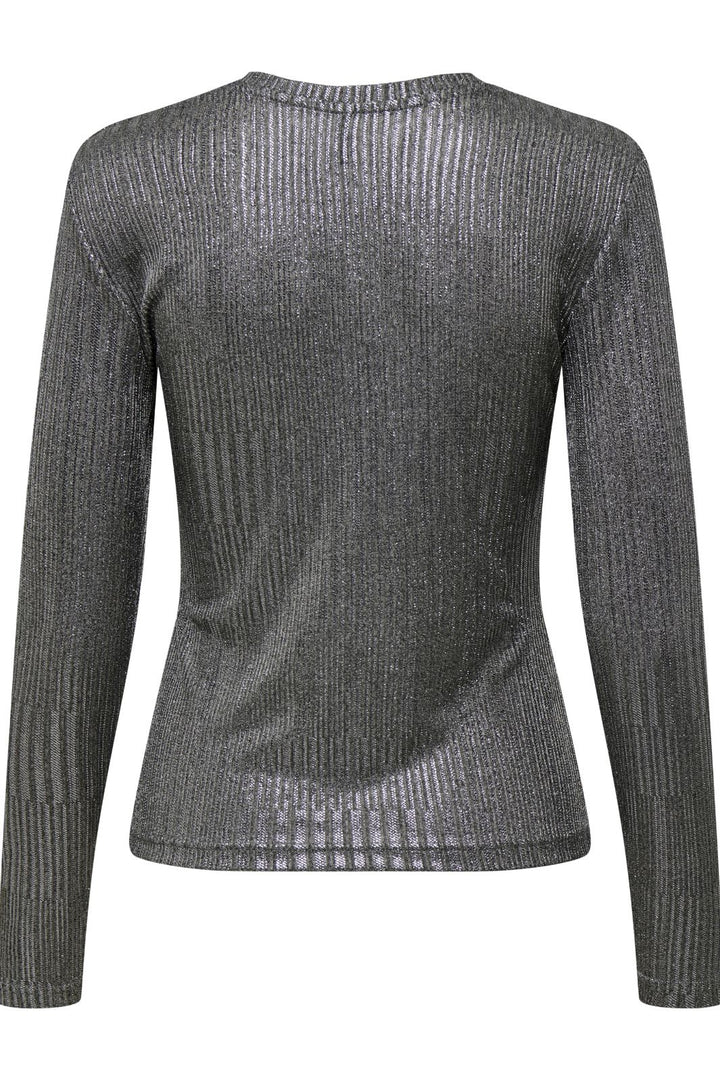 Only - Onlmirinda L/S O-Neck Top - 4674196 Dark Grey Melange Gun Metallic Bluser 
