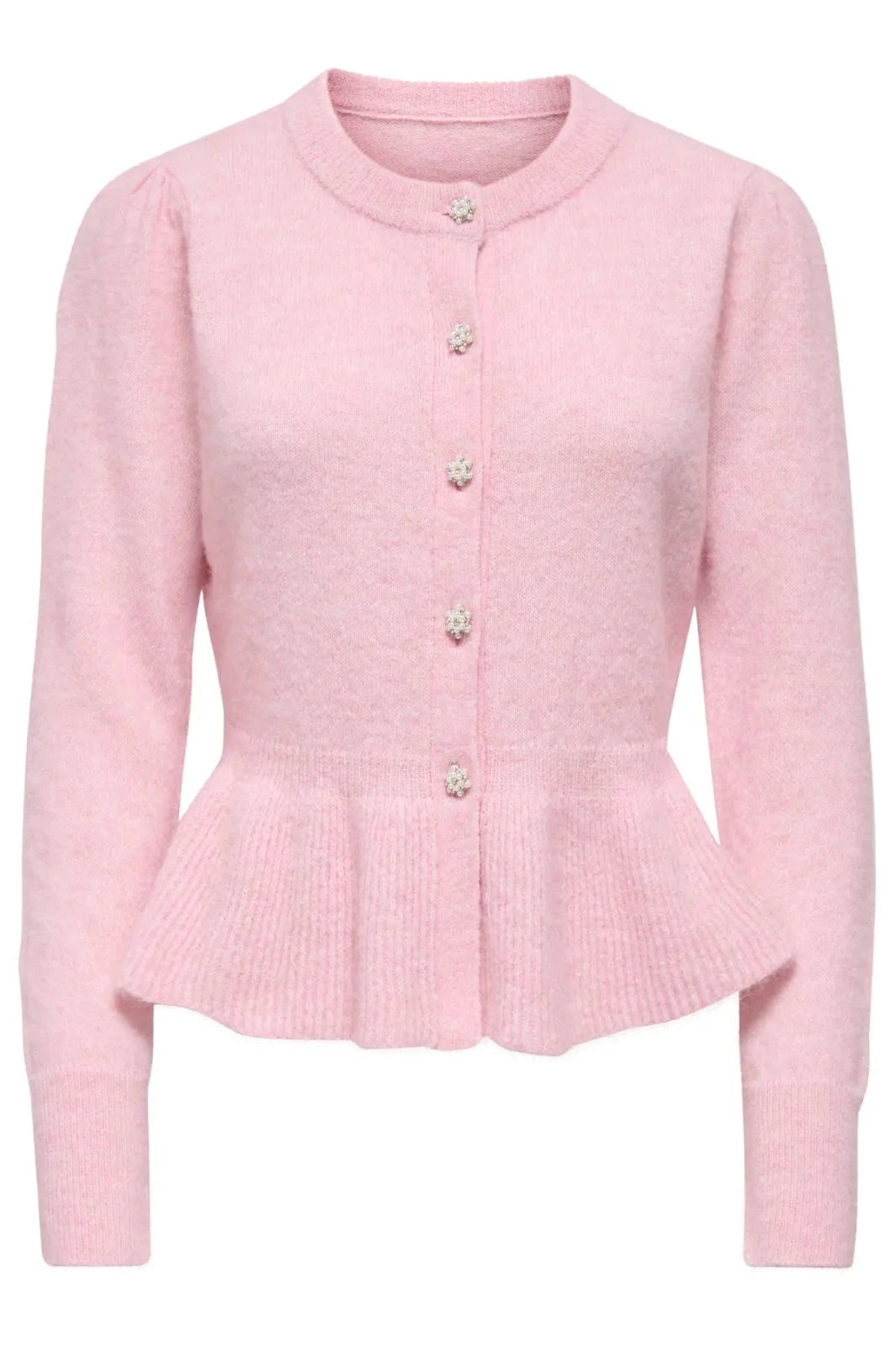 Only - Onlmonique Life Ls Peplum Cardi Knt - 5026560 Romance Rose Melange Cardigans 