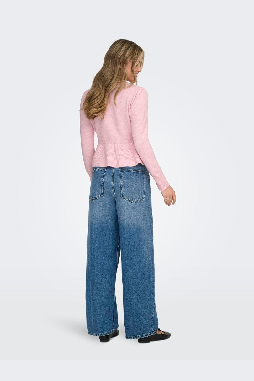 Only - Onlmonique Life Ls Peplum Cardi Knt - 5026560 Romance Rose Melange