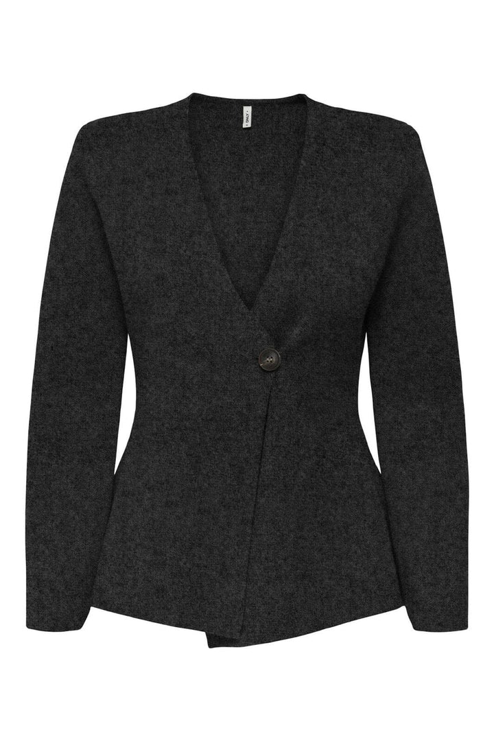 Only - Onlmyera Life Ls One Button Cardigan Knt - 4939844 Dark Grey Melange