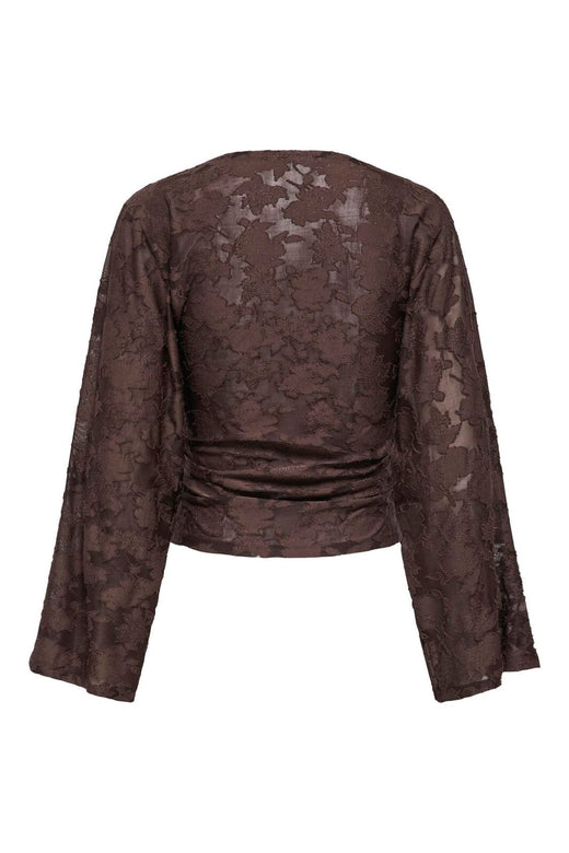 Only - Onlnadia L/S Ruching Top - 5116733 Coffee Bean