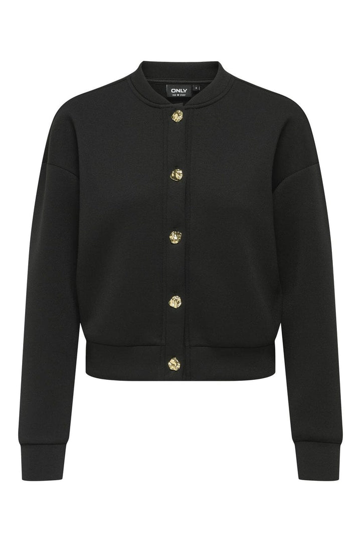 Only - Onlnaomi L/S Bomber Swt - 4912033 Black Gold Buttons