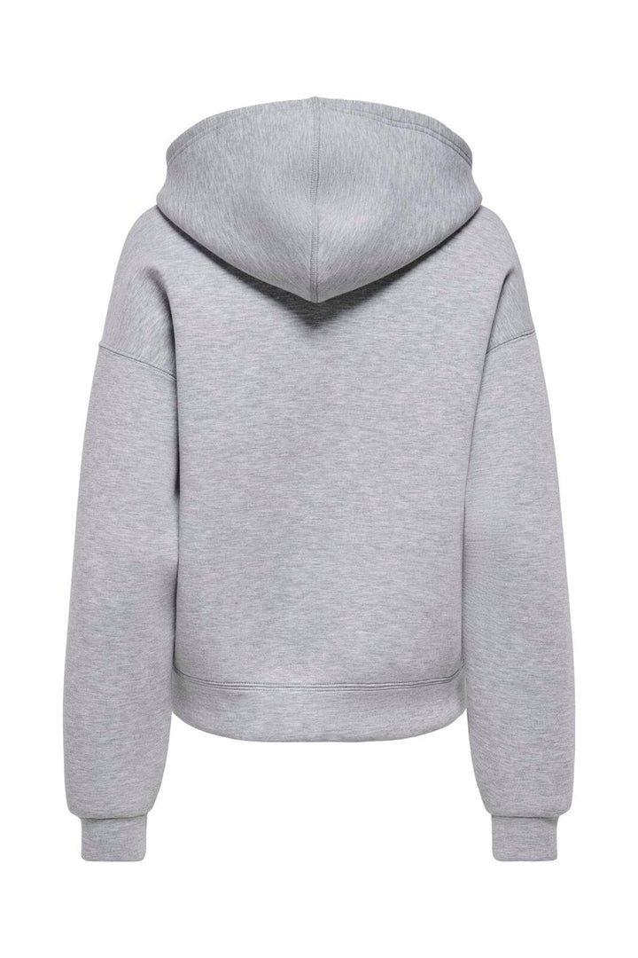 Only - Onlnaomi L/S Two-Way Zip Hoodie Swt - 5112665 Light Grey Melange