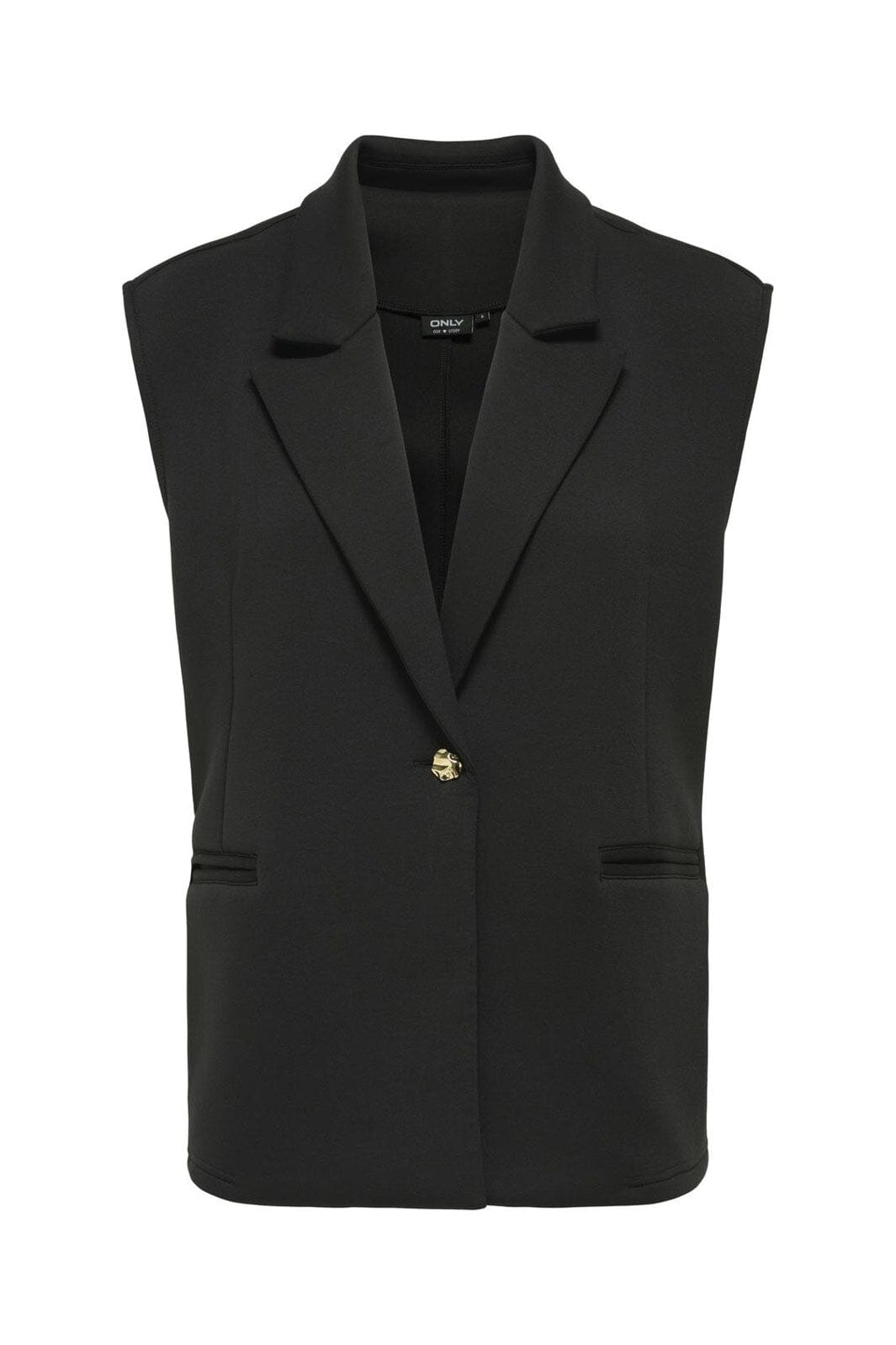 Only - Onlnaomi S/L Button Vest Swt - 4912499 Black Gold Buttons