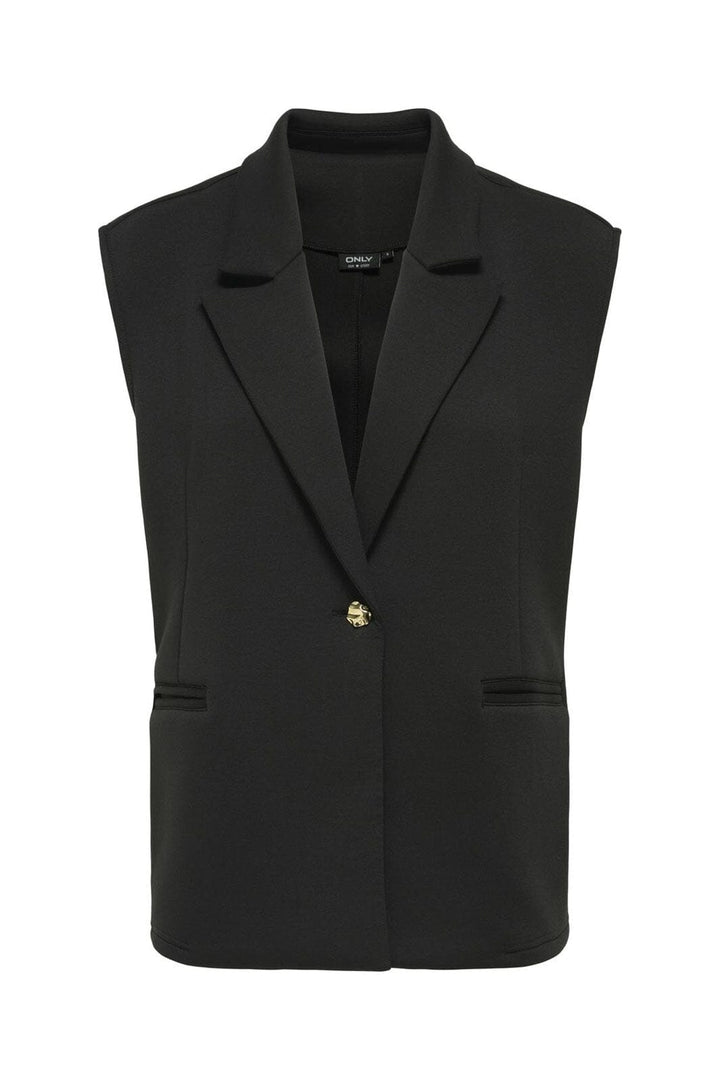 Only - Onlnaomi S/L Button Vest Swt - 4912499 Black Gold Buttons
