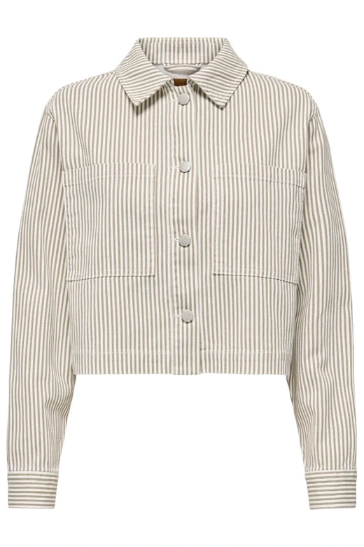 Only - Onlnaomi Stripe Jacket - 4907785 Winter Twig White Jakker 