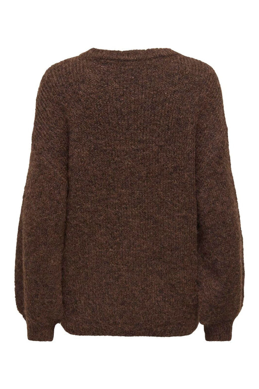 Only - Onlnellie Ls O-Neck Knt - 5072120 Coffee Bean Melange