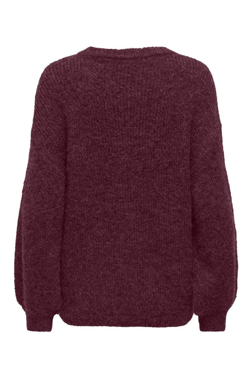 Only - Onlnellie Ls O-Neck Knt - 5113408 Winetasting Melange