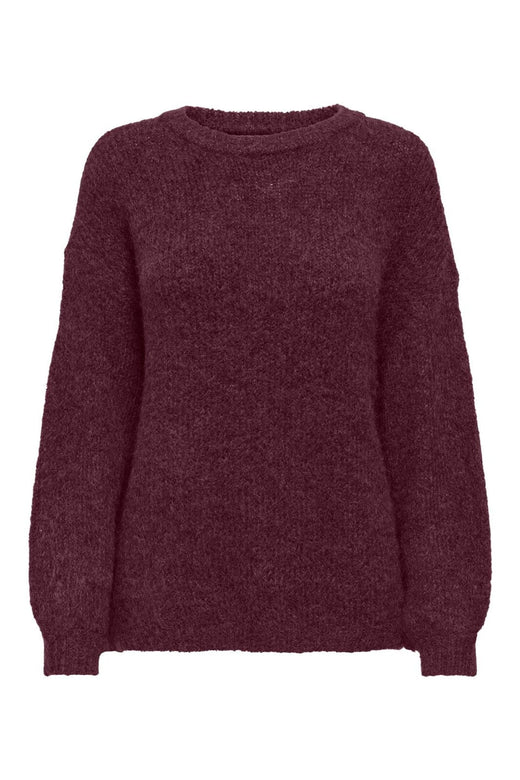 Only - Onlnellie Ls O-Neck Knt - 5113408 Winetasting Melange