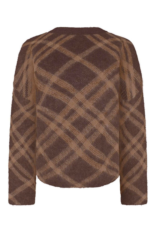 Only - Onlnoeme Ls Pattern O-Neck Knt - 5137234 Chocolate Martini Cocoa Creme/Mel