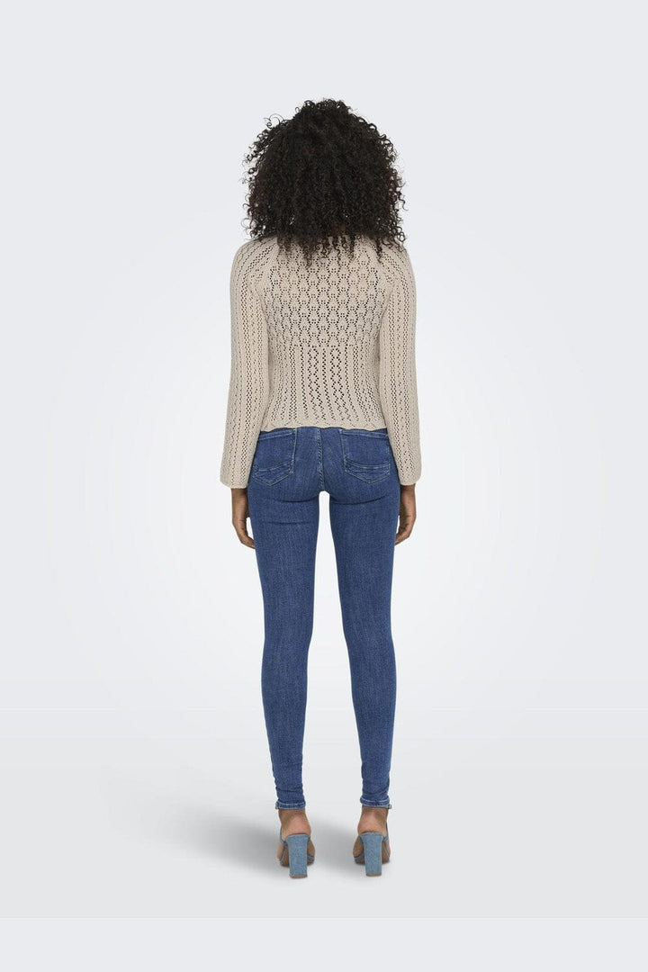 Only - Onlnola Life Ls Ruching Pullover Knt - 4030617 Pumice Stone Melange