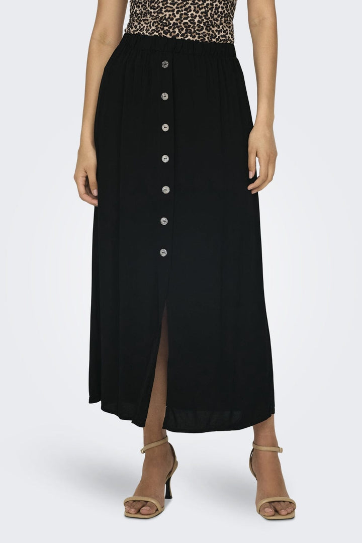 Only - Onlnova Life Vis Button Skirt Solid - 3586254 Black