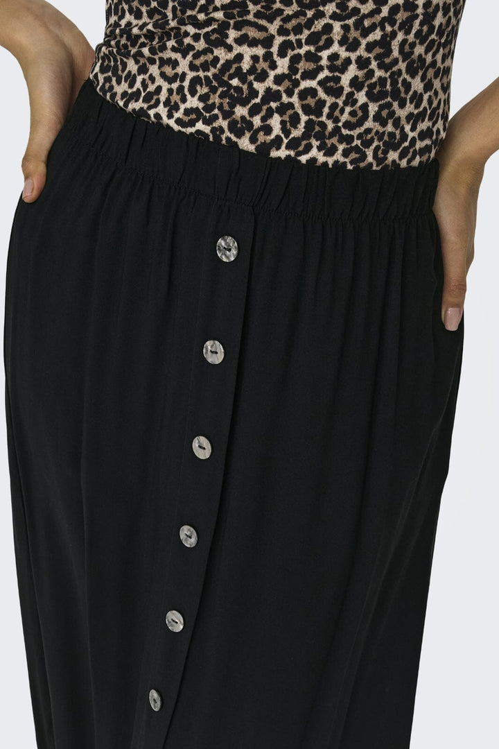 Only - Onlnova Life Vis Button Skirt Solid - 3586254 Black