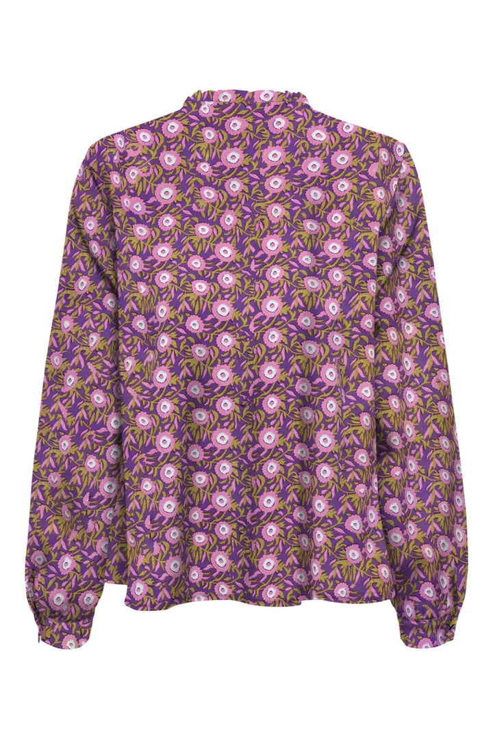 Only - Onlnova Life Vis L/S Monica Top - 4855006 Amaranth Purple 710 Sunset Bloom Toppe 