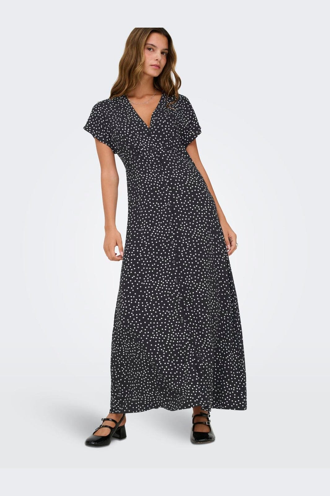 Only - Onlnova Life Vis Mollie Long Dress - 4974125 Black 722 Cool Dots