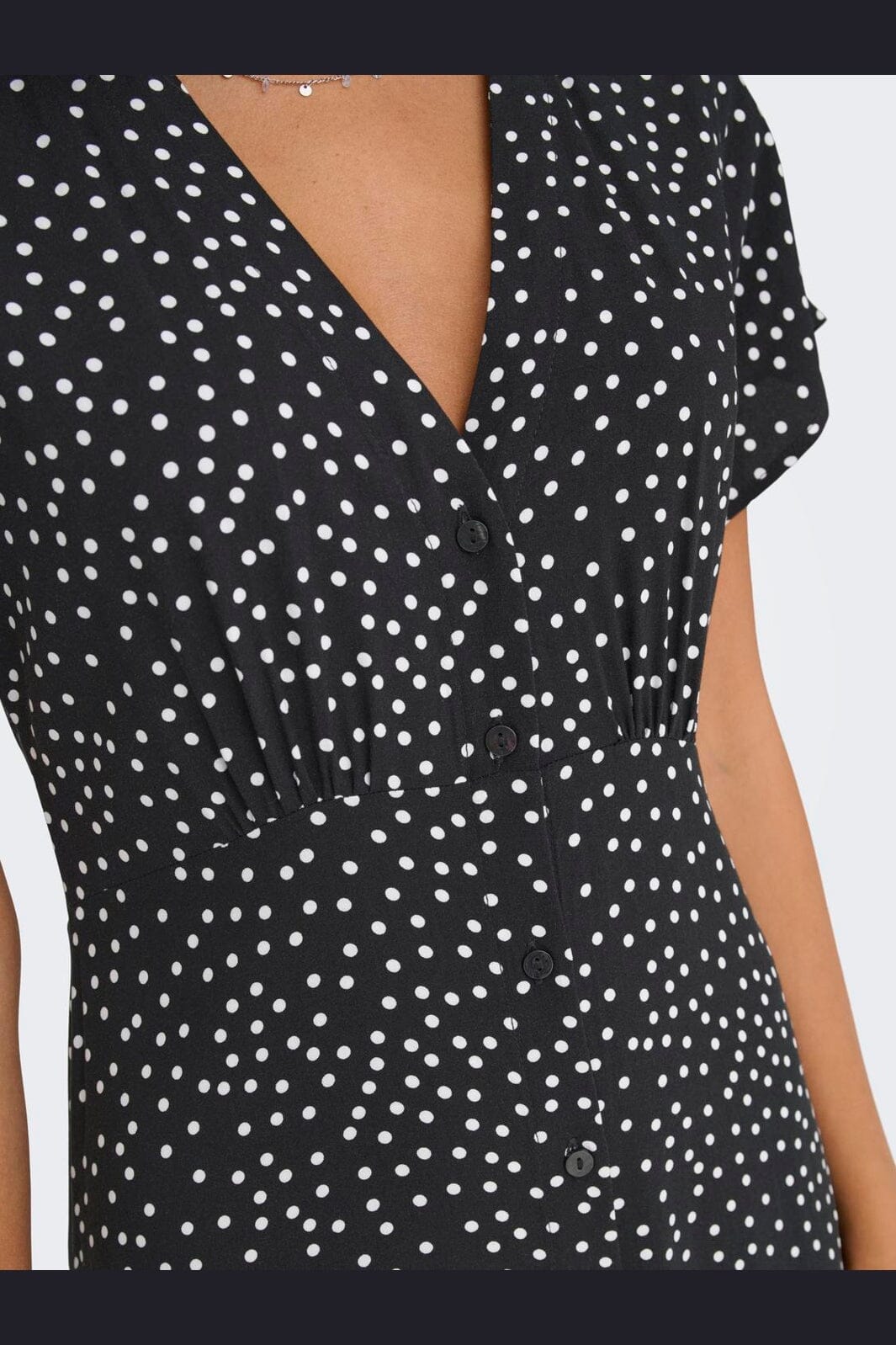 Only - Onlnova Life Vis Mollie Long Dress - 4974125 Black 722 Cool Dots