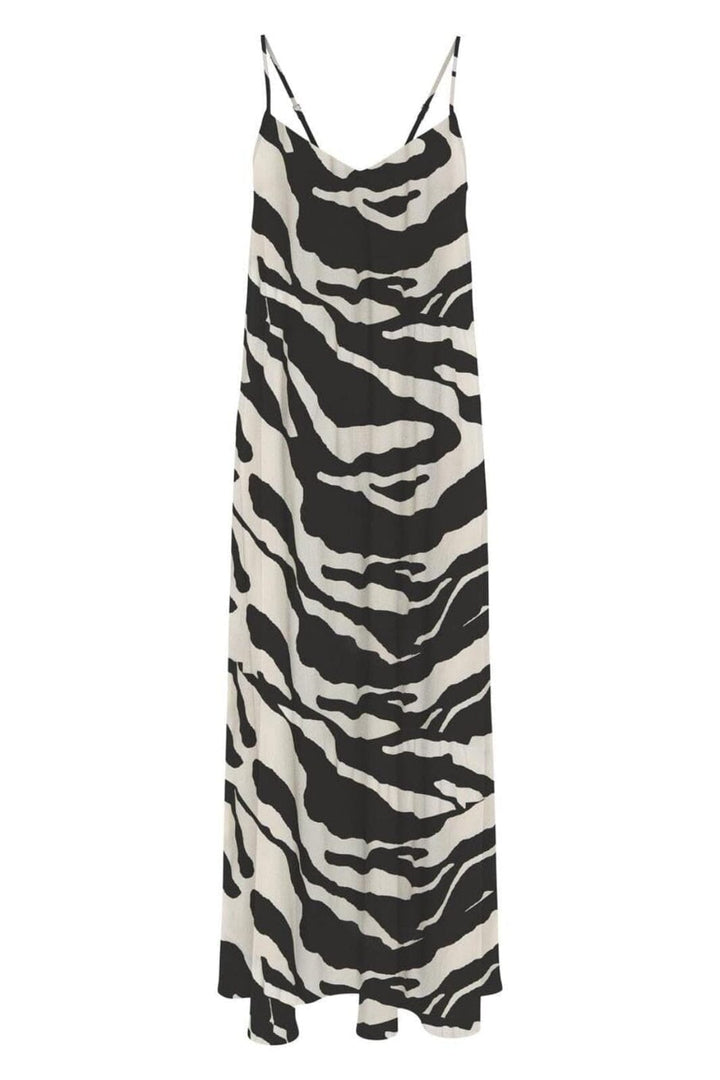 Only - Onlnova Life Vis Roxy Long Dress - 4759148 Black 644 Refined Zebra Kjoler 