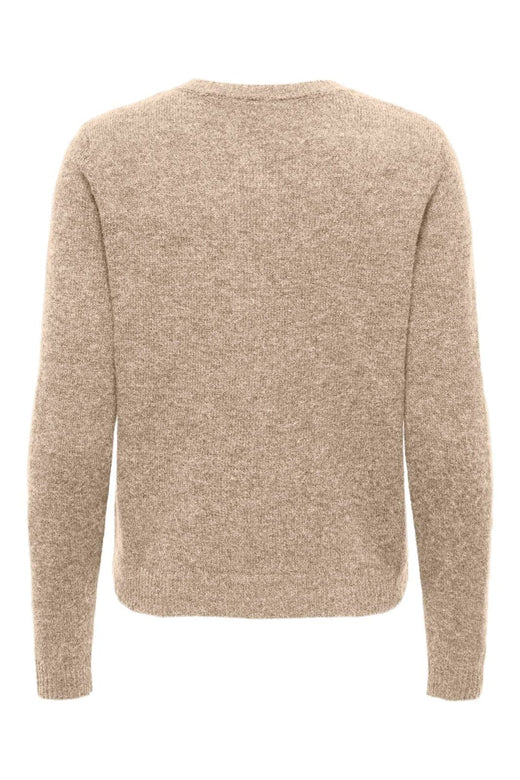 Only - Onlolivia Ls O-Neck Cardigan Cc Knt - 5101146 Humus Melange/Dtm Horn Button