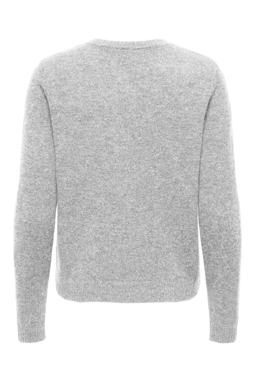 Only - Onlolivia Ls O-Neck Cardigan Cc Knt - 5101234 Light Grey Melange Dtm Horn Button