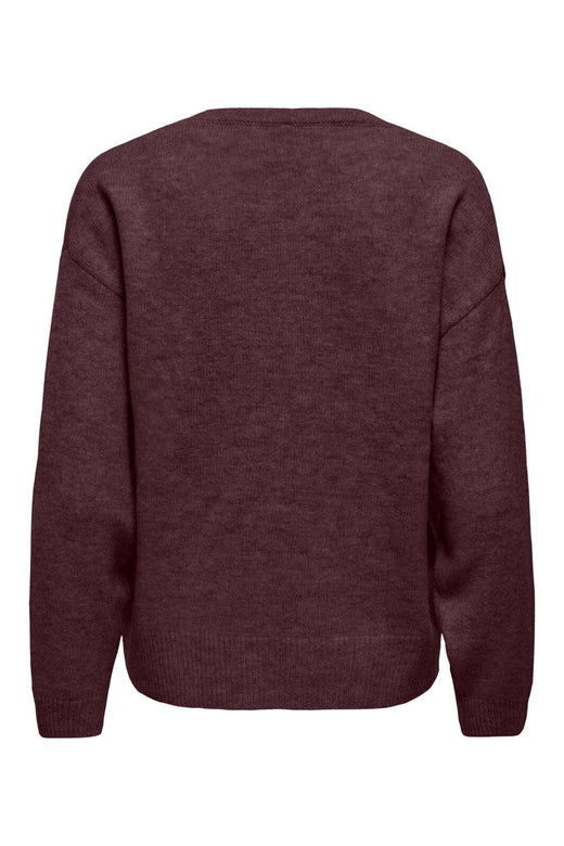 Only - Onlolivia Ls O-Neck Cc Knt - 5101133 Fudge Melange