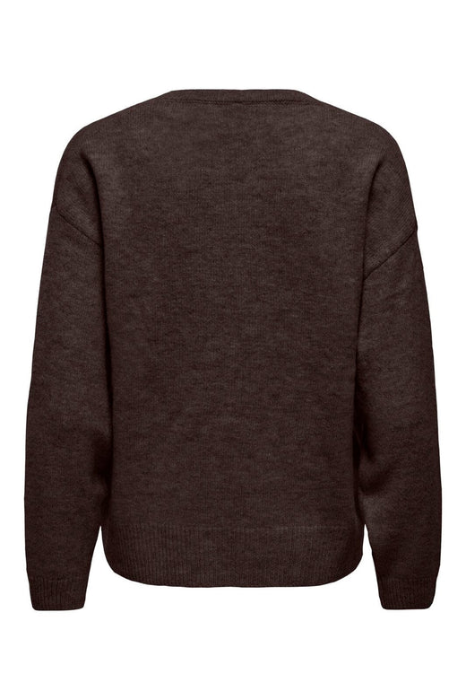 Only - Onlolivia Ls O-Neck Cc Knt - 5101134 Mole Melange