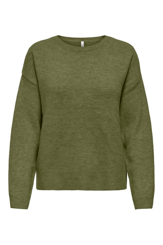 Only - Onlolivia Ls O-Neck Cc Knt - 5101460 Sphagnum Melange