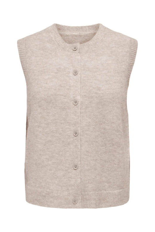 Only - Onlolivia Sl Button Vest Cc Knt - 5101156 Humus Melange/Dtm Button