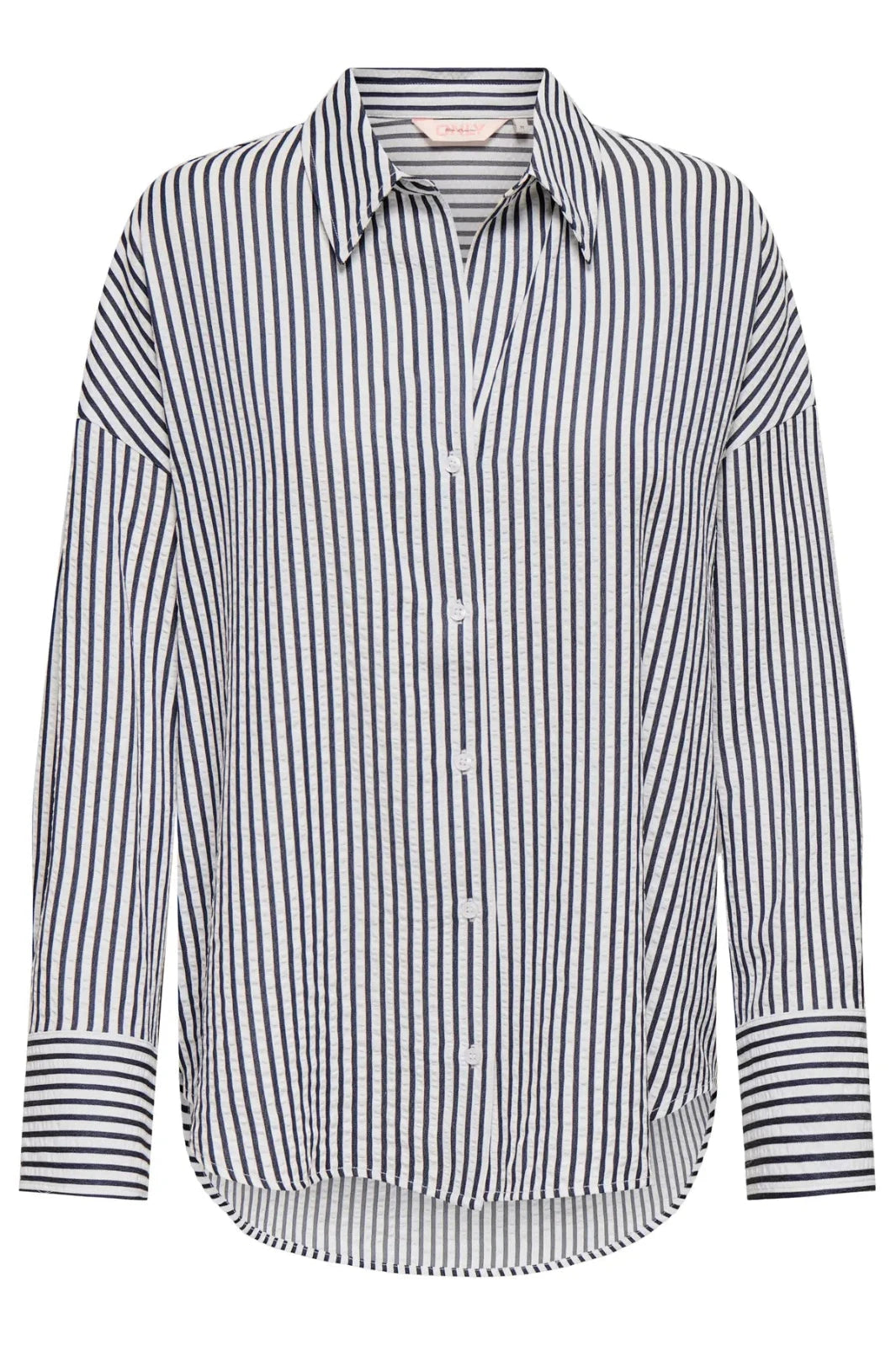 Only - Onloregon Bari L/S Stripe Shirt - 4965813 Black Bright White Skjorter 