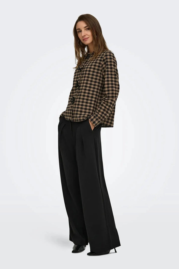 Only - Onlpalino Wide Pleat Pant Tlr - 5171717 Black Bukser 