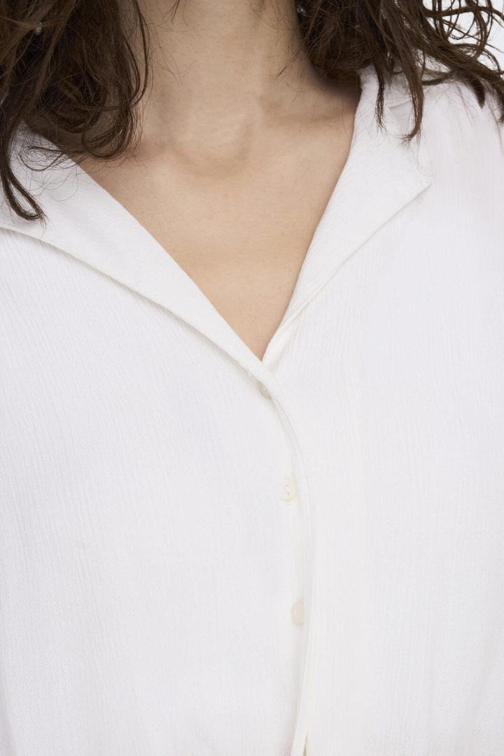 Only - Onlpaula Life S/S Tie Shirt - 4276984 White