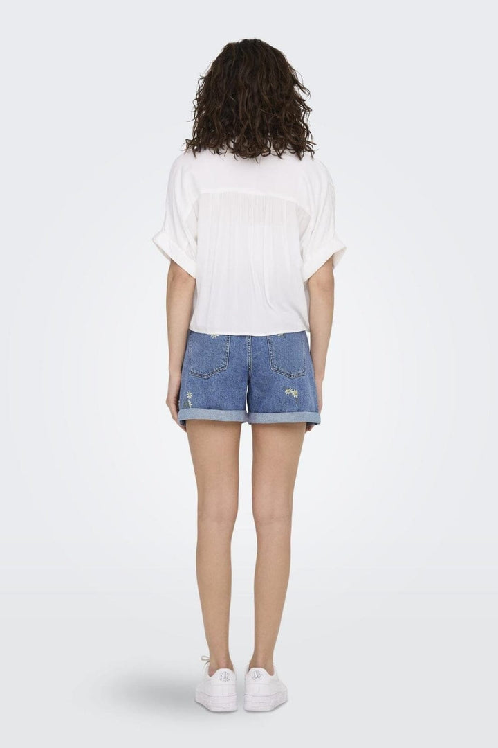 Only - Onlpaula Life S/S Tie Shirt - 4276984 White